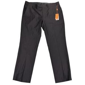 Tallia Mens Classic Fit Stretch Plaid Suit Pants Burgundy 38x30